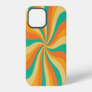 Retro 70s Sunburst Kleurrijke achtergrond iPhone 12 Hoesje