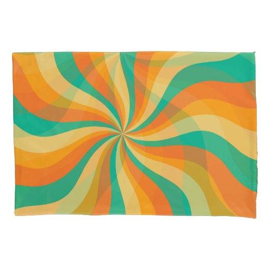 Retro 70s Sunburst Kleurrijke achtergrond Kussensloop (Voorkant)