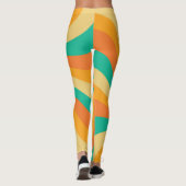Retro 70s Sunburst Kleurrijke achtergrond Leggings (Achterkant)
