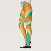 Retro 70s Sunburst Kleurrijke achtergrond Leggings (Links)