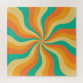 Retro 70s Sunburst Kleurrijke achtergrond Legpuzzel (Verticaal)