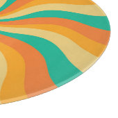 Retro 70s Sunburst Kleurrijke achtergrond Snijplank (Hoek)