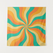 Retro 70s Sunburst Kleurrijke achtergrond Wandkleed (Voorkant)