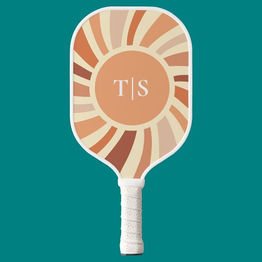 Retro 70s Sunburst Monogram Pickleball Paddle