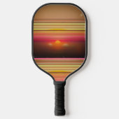 Retro 70s Sunset Lines Abstract Pickleball Paddle (Voorkant)