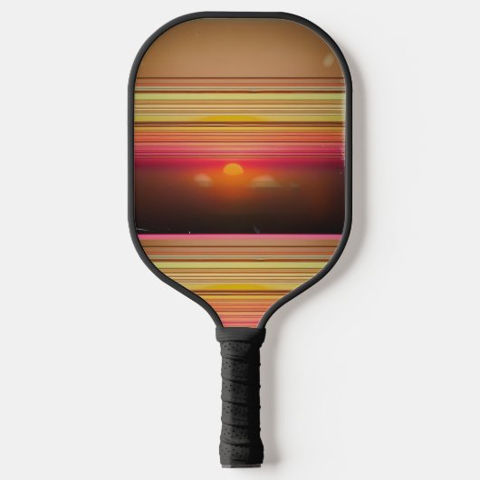 Retro 70s Sunset Lines Abstract Pickleball Paddle (Voorkant)