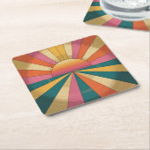 Retro 70s Sunset Onderzetter Set (Schuin)