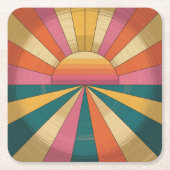 Retro 70s Sunset Onderzetter Set (Voorkant)