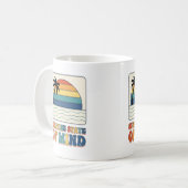 Retro 70s "Sunshine State of Mind" Palmboom  Koffiemok (Voorkant links)