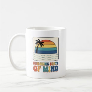 Retro 70s "Sunshine State of Mind" Palmboom Koffiemok