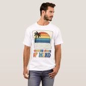 Retro 70s "Sunshine State of Mind" Palmboom T-shirt (Voorkant volledig)