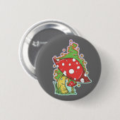 Retro 70's Tattoo paddenstoel Ronde Button 5,7 Cm (Voorkant /achterkant)