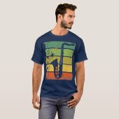 Retro 70s Tenor Saxophone Cool  Sax Gift T-shirt (Voorkant volledig)