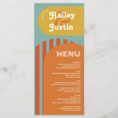  retro 70s terracotta arch bruiloft menu (Voorkant)