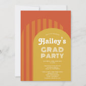  retro 70s terracotta boogfoto afstuderen kaart (Voorkant)