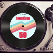 Retro 70s thema 50e verjaardag Muziek Vinyl Record Kaart