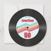 Retro 70s thema 50e verjaardag Muziek Vinyl Record Kaart (Voorkant)