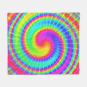 Retro 70s TieDye Hippie Psychedelic Colorful Fleece Deken (Voorkant (Horizontaal))