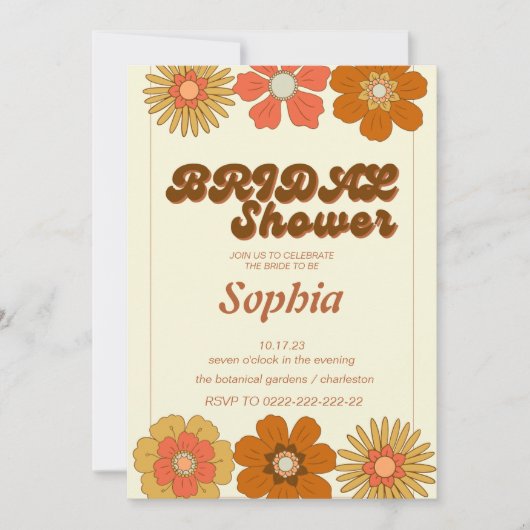 retro 70S trendy VRIJGEZELLENFEEST Kaart (Voorkant)