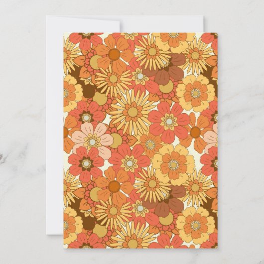 retro 70S trendy VRIJGEZELLENFEEST Kaart (Achterkant)