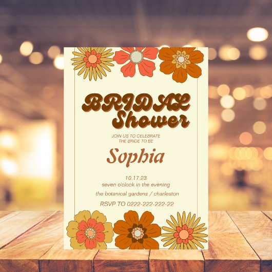 retro 70S trendy VRIJGEZELLENFEEST Kaart