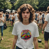 Retro 70's Trouwregenboog Liefdeskever Bruidsfeest T-shirt