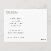 Retro 70s Typografie in Terracotta sparen de Datum Briefkaart (Achterkant)