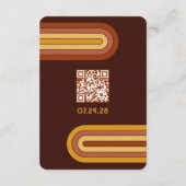 Retro 70's Typografie Rainbow Arch Wedding Details Informatiekaartje (Achterkant)