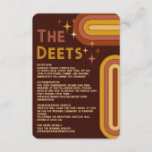 Retro 70's Typografie Rainbow Arch Wedding Details Informatiekaartje (Voorkant)