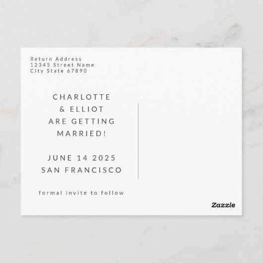 Retro 70s Typografie Roze en Groen sparen de Datum Briefkaart (Achterkant)