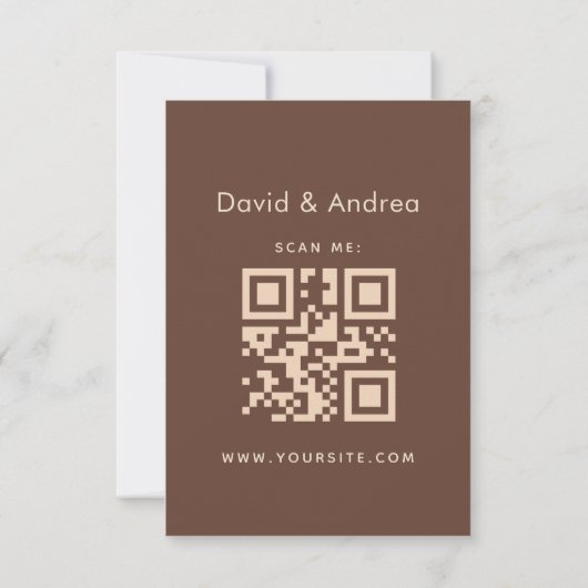 Retro 70s Typografie Stripes QR Code Wedding RSVP (Achterkant)