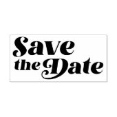 Retro 70s typografie trouwkaart Save The Date Rubberstempel (Afrduk)