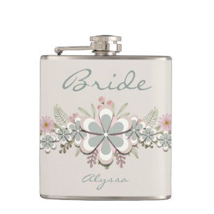 Retro 70's ventilatorkracht groen-witte bride heupfles