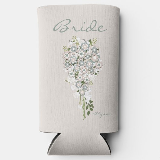 Retro 70's ventilatorkracht groen-witte bride seltzer blikjeskoeler (Voorkant)