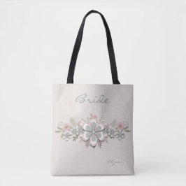 Retro 70's ventilatorkracht groen-witte bride tote bag
