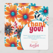 Retro 70's Vibe Flower Power Bedankkaart (Voorkant / Achterkant)