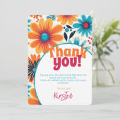 Retro 70's Vibe Flower Power Bedankkaart (Staand voorkant)