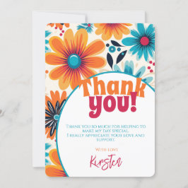 Retro 70's Vibe Flower Power Bedankkaart