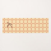 Retro 70s Vibe Grid Cream Pink Mocha Monogram Yogamat (Achterkant (horizontaal))