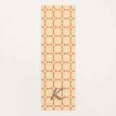 Retro 70s Vibe Grid Cream Pink Mocha Monogram Yogamat (Voorkant)