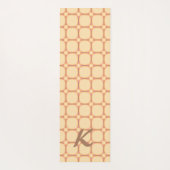 Retro 70s Vibe Grid Cream Pink Mocha Monogram Yogamat (Achterkant)