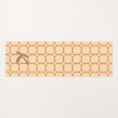 Retro 70s Vibe Grid Cream Pink Mocha Monogram Yogamat (Voorkant (horizontaal))