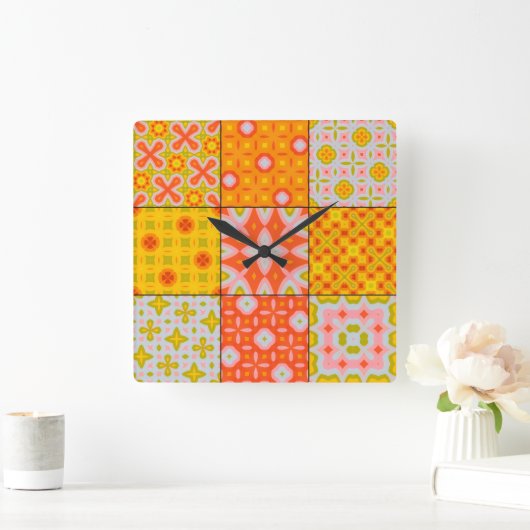 Retro 70's vierkante klok (Huis)