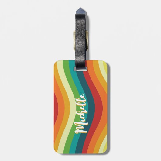 Retro 70s Vintage Bagagelabel (Achterkant verticaal)