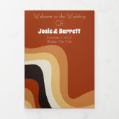 Retro 70s Vintage bruiloft Drieluik Programma (Cover)