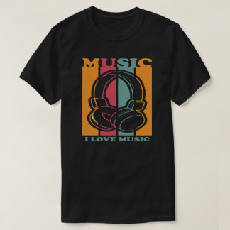 Retro 70s Vintage Muziek Liefhebber Hoofdtelefoons T-shirt