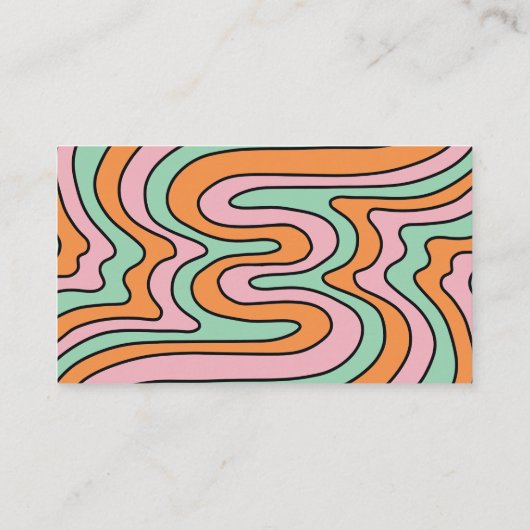 Retro 70's Visitekaartje Abstract (Achterkant)