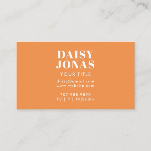 Retro 70's Visitekaartje Abstract (Voorkant)