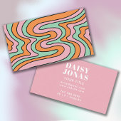 Retro 70's Visitekaartje Abstract Roze