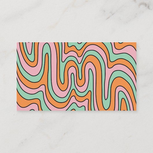 Retro 70's Visitekaartje Abstract Roze (Achterkant)